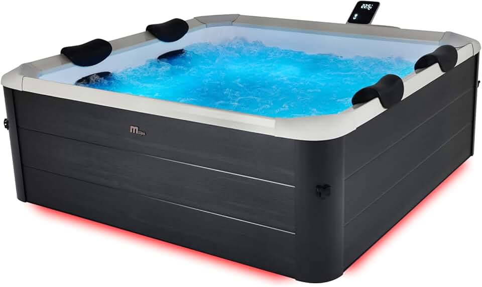 jardinito - Oslo Aero Plus - 180 cm carré - 6 places, jets air/eau, 8 filtres inclus