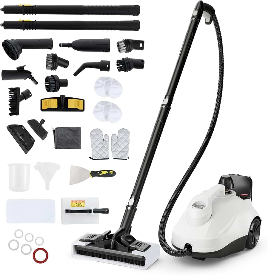 jardinito - Nettoyeur vapeur 1,9L - 2000W, 5 bar, 15 accessoires