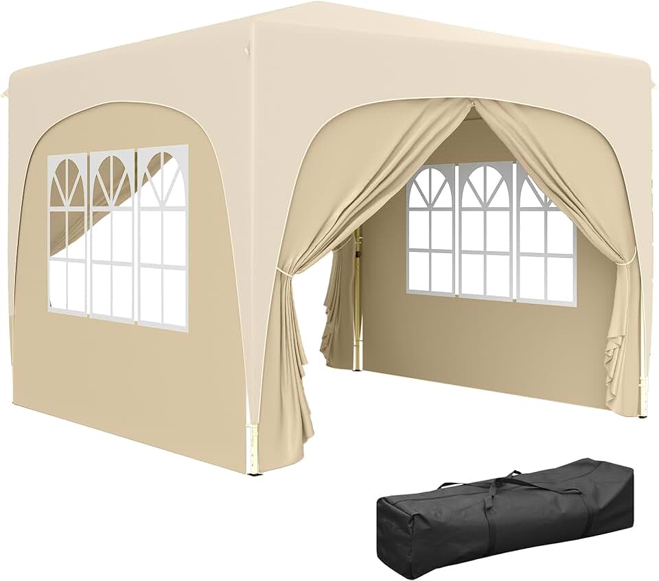 jardinito - Tonnelle pliante 3x3 m - UPF50+, hauteur réglable, sac inclus