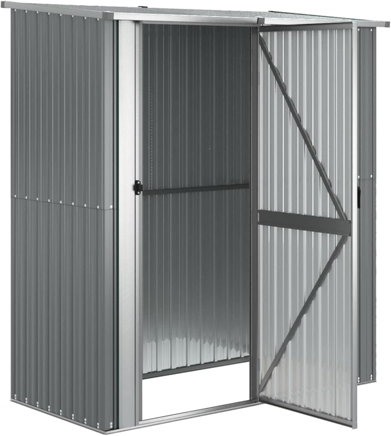 Abri de jardin extérieur en acier galvanisé gris 180,5 x 97 x 209,5 cm