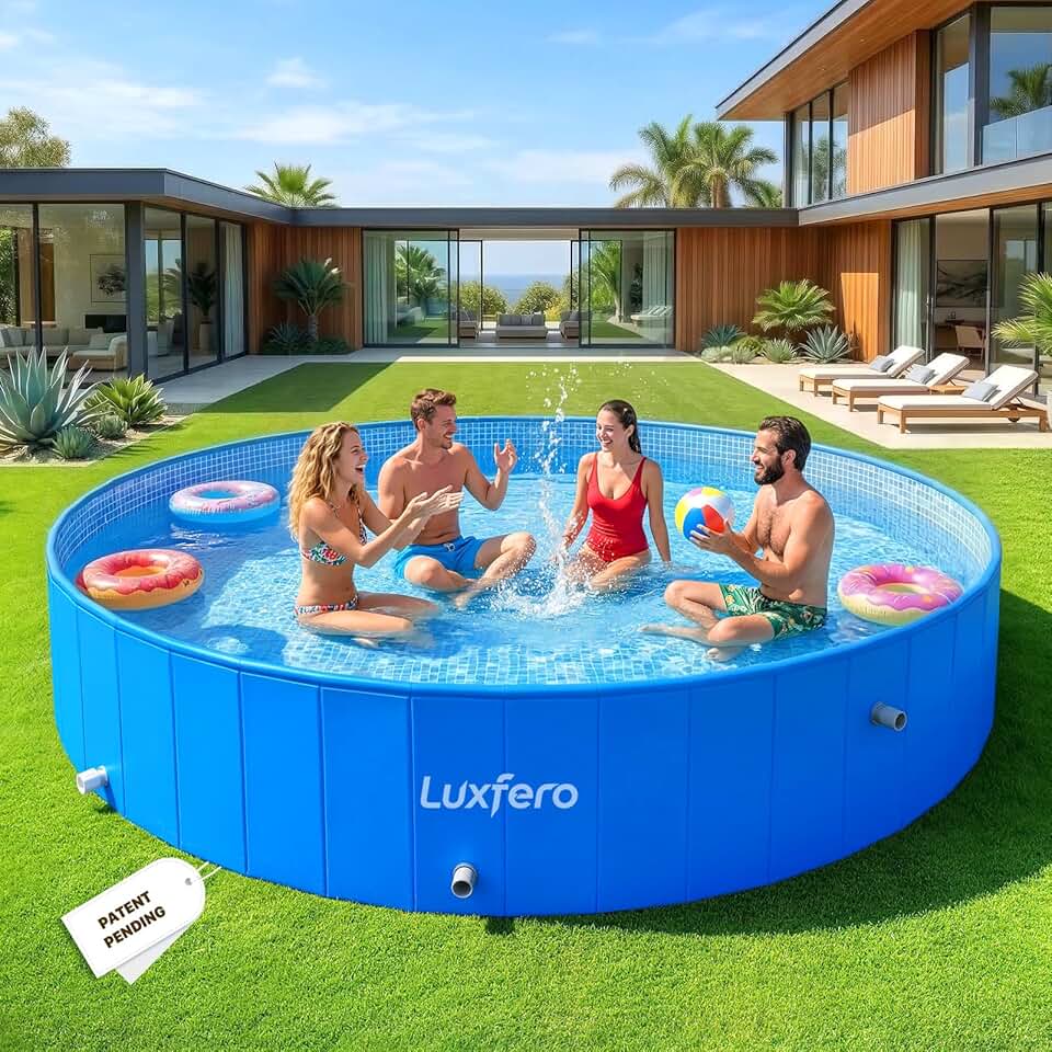 jardinito - Piscine tubulaire ronde - 228x228x50 cm - cadre métal robuste, pliable