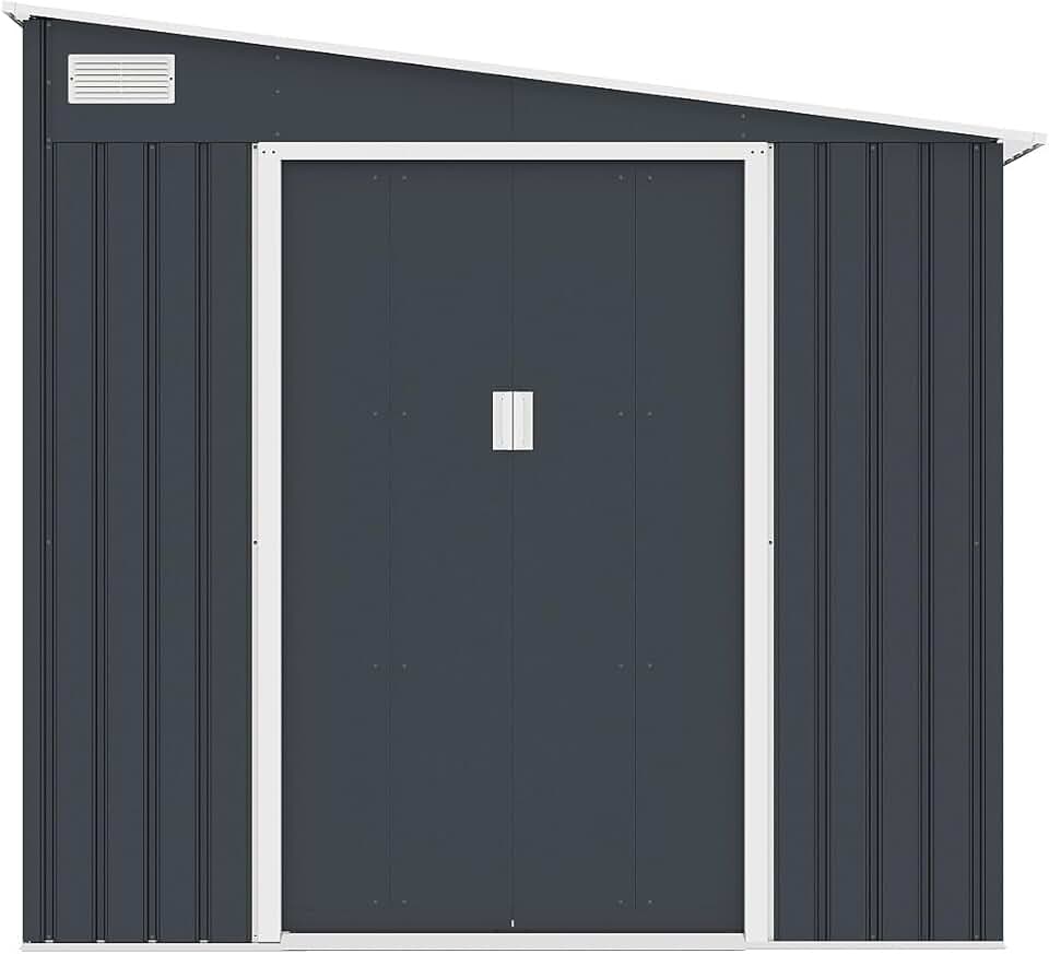 jardinito - abri de jardin métal adossé 5,49 m² acier anthracite DAUSTIN