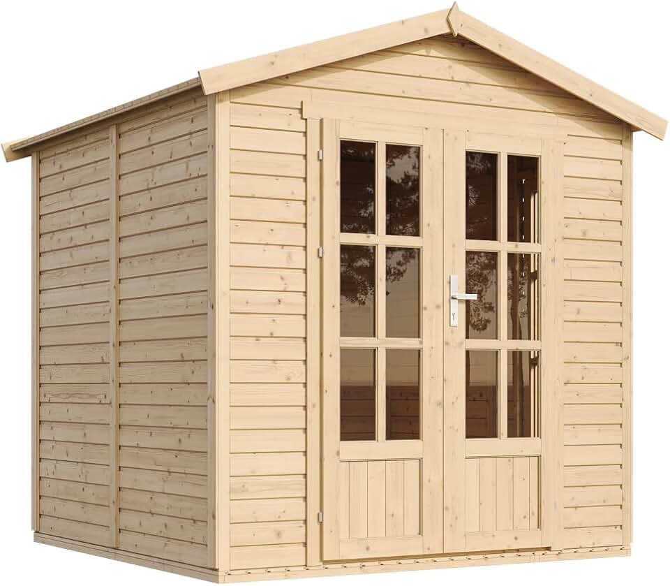 jardinito - cabane de jardin bois 233x222x233 cm, plancher, verrou, M351FB