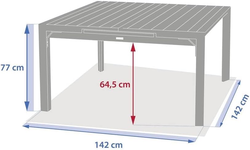 jardinito - Evasion - table extensible 10 places - alu et effet bois