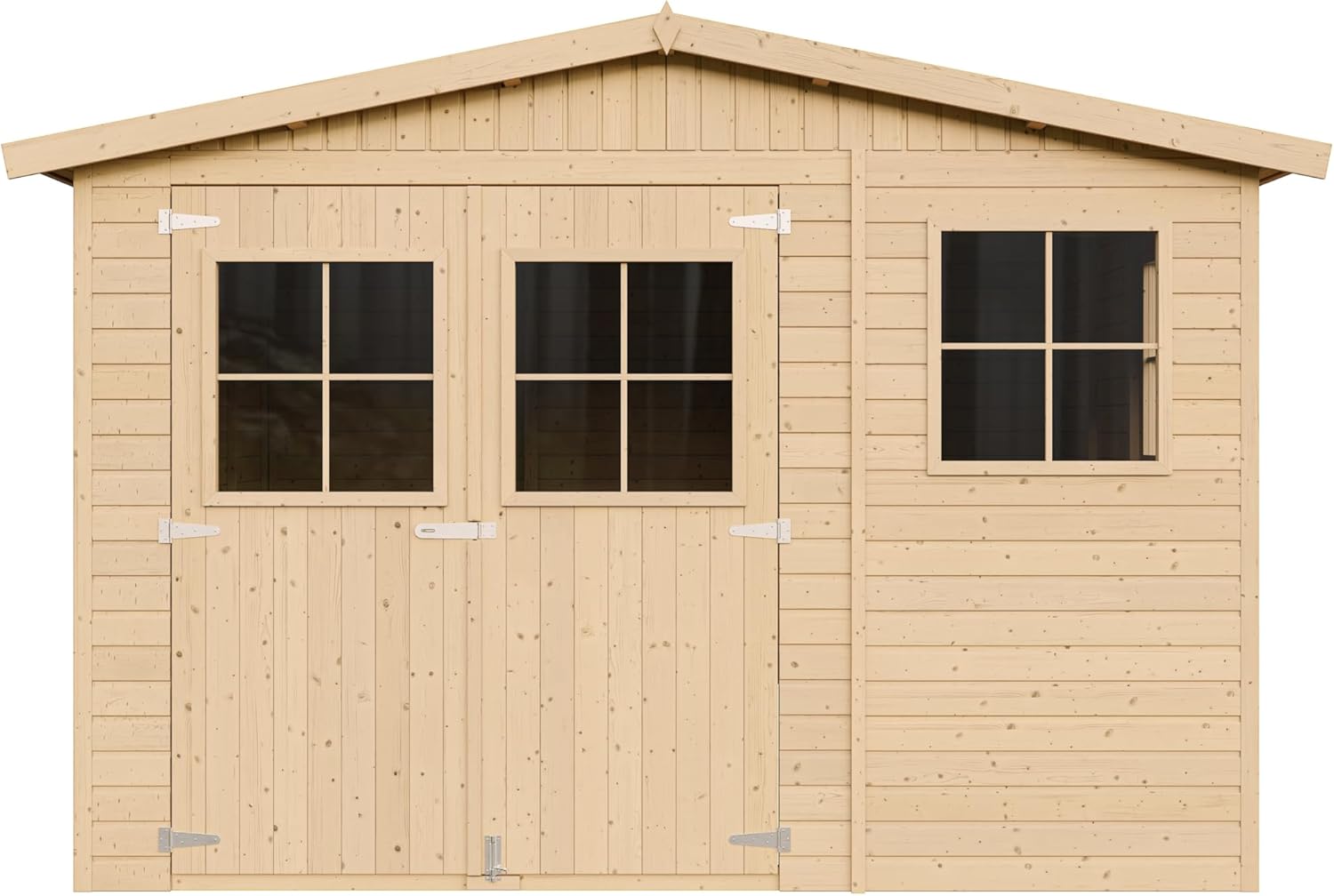 ABRI de Jardin en Bois Exterieur avec Les PLANCHERS IMPRÉGNÉ - en Pin/épicéa- H226x324x416 cm/12 m²- Construction de Panneaux- Rangement pour vélos, Remise à Outils- jardinito M336+M336G