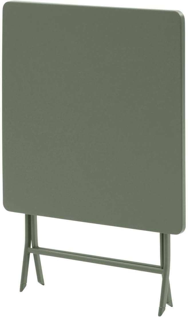 jardinito - Greensboro carrée 2 places - acier vert antirouille - table pliante jardin