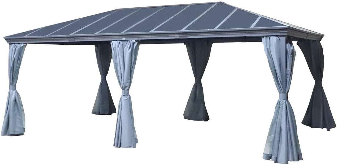 jardinito - Pergola Belize - 3,6x6m - Aluminium et polycarbonate