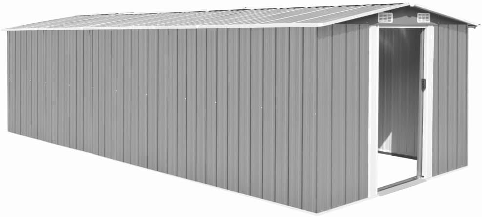 jardinito Abri de Jardin 257x580x181 cm Métal Gris,Maison & Jardin, Pelouses & Jardins, Vie en extérieur, Structures extérieures, Cabanes & abris de Jardin, Gris (Poids 122.05KG)
