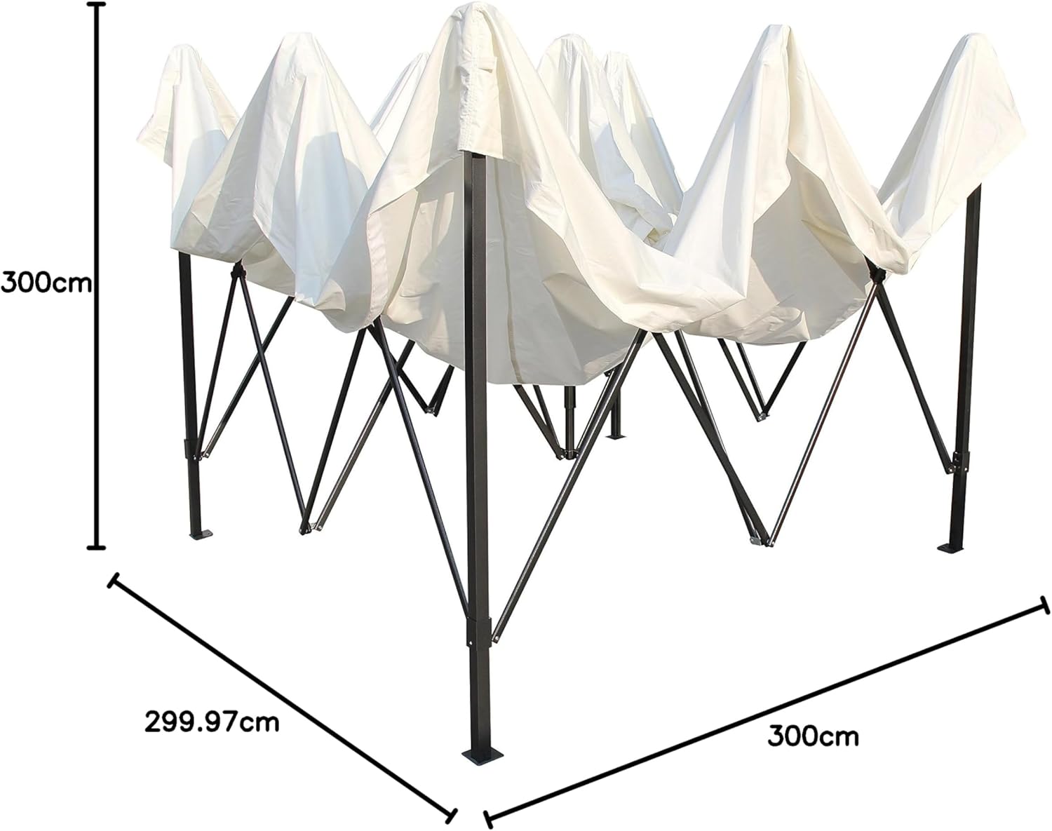 jardinito - Tonnelle pliante série premium - 3x3m - étanche, parois latérales, accessoires, haute qualité