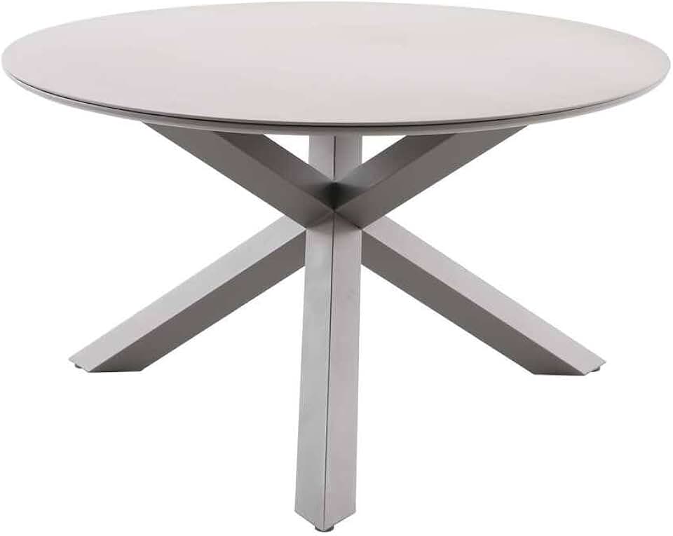 jardinito - Table de jardin Oryon - 130cm ronde - 6 places, coloris café