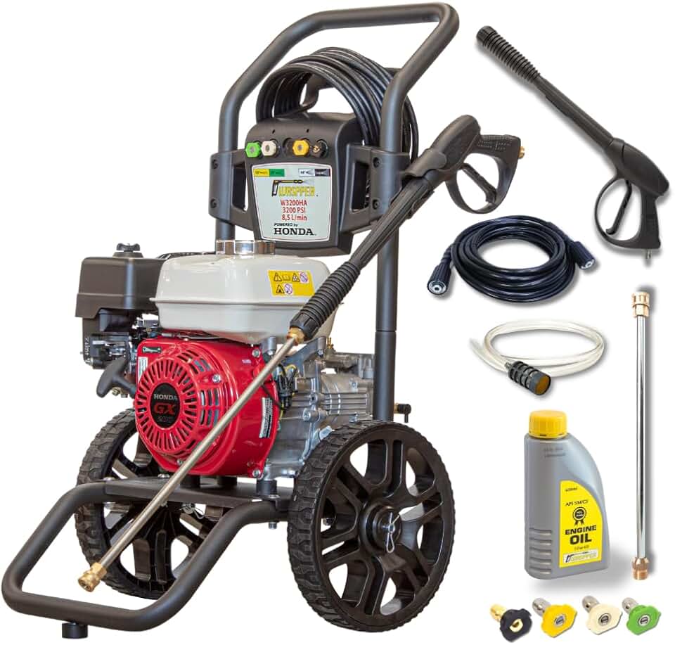 jardinito - nettoyeur haute pression série GX 3200 PSI, 196 cc, portable, moteur essence, W3200HA