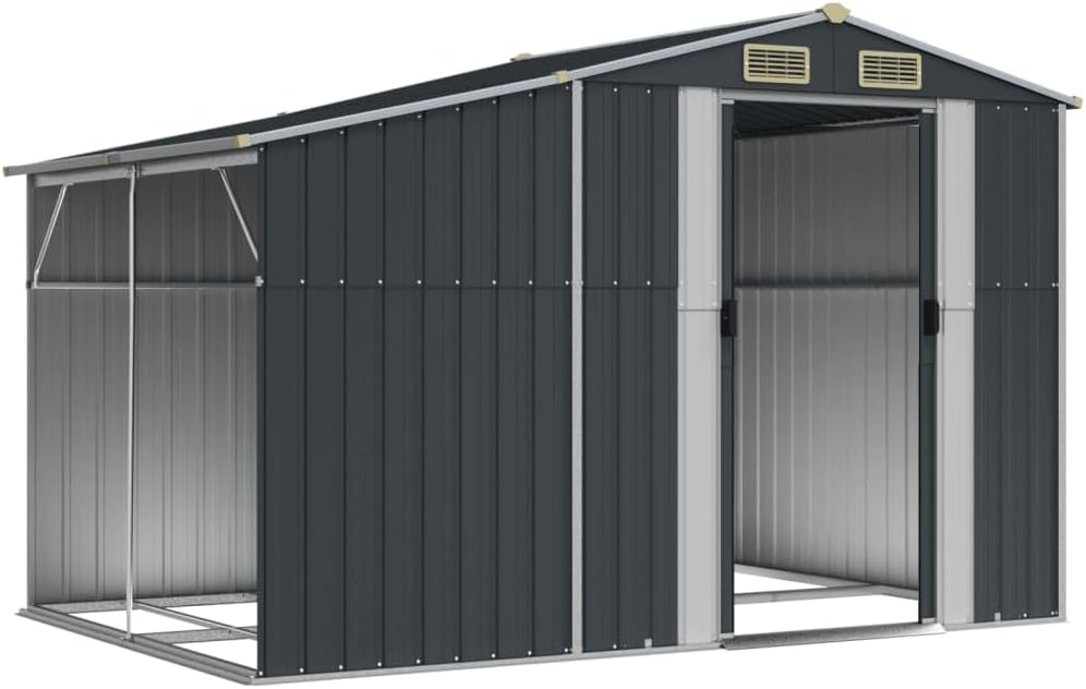 Abri de Jardin en Acier galvanisé, Salles de Stockage de Jardin Extérieures avec Bouches D'aération et Poignées Pratiques pour Ranger Les Outils, Les Ustensile de (277 x 192,5 x 179 cm)