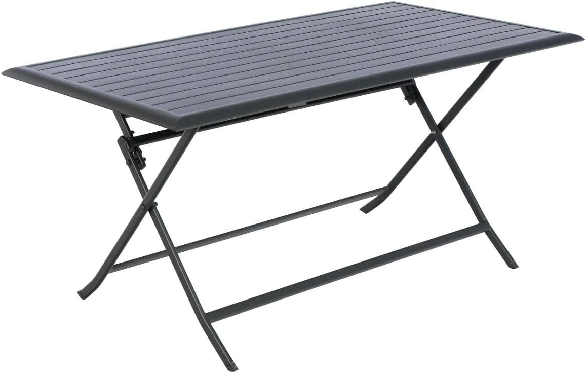 jardinito - Azua table de jardin pliante 6 places, aluminium gris