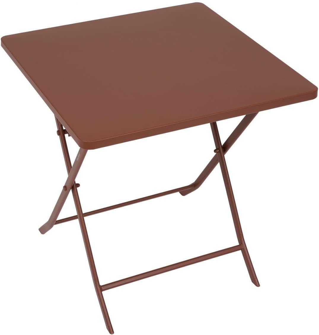 jardinito - Greensboro - 2 places 70x70cm - table pliante acier acajou