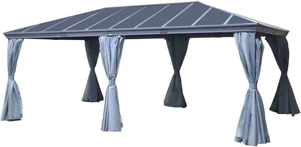 jardinito - Pergola Belize - 3,6x6m - Aluminium et polycarbonate