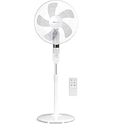 jardinito Ventilateur sur Pied Ø 40 cm Puissant 55W, 3 Vitesses, 4 Modes, Hauteur Réglable & Têt...