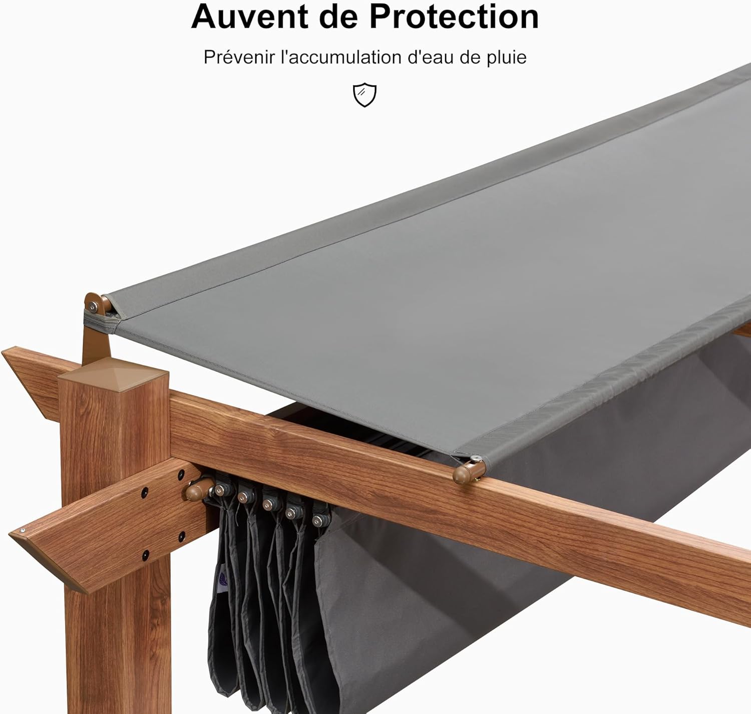 jardinito - Pergola aluminium - 4x3m - éclairage intégré, toit rétractable