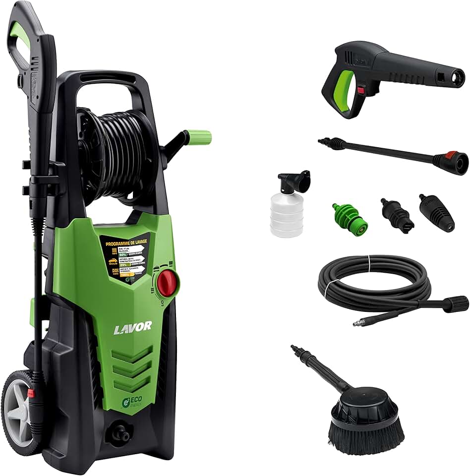 jardinito - Planet 160 - 2500W, 160 bar, 510 l/h, enrouleur, brosse rotative - 160WPS