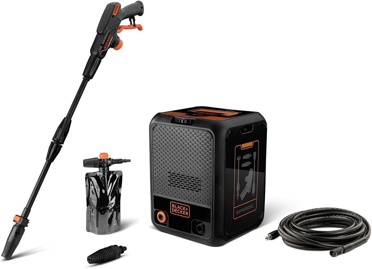 jardinito Nettoyeur Haute Pression BXPW1900C, Compact, pour la Voiture et l’extérieur de la Maison, Pression Max. 150 Bar, Débit Max. 460 l/h, Puissance absorbée 1 900 W