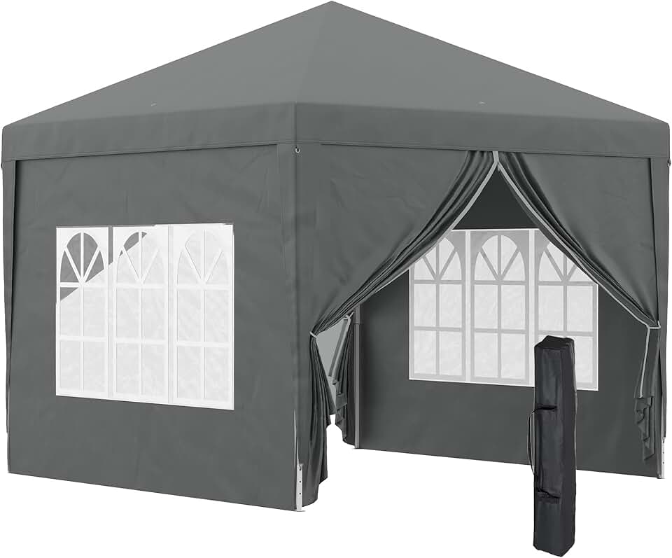 jardinito - tonnelle pliante série Pop-up - 3x3m - 4 parois amovibles, sac de transport
