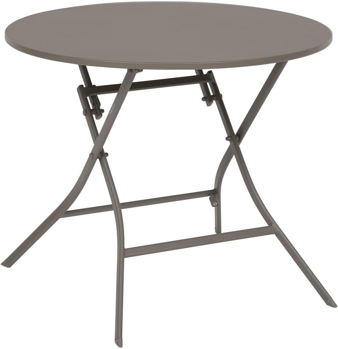 jardinito - Greensboro - table pliante ronde acier antirouille 4 places