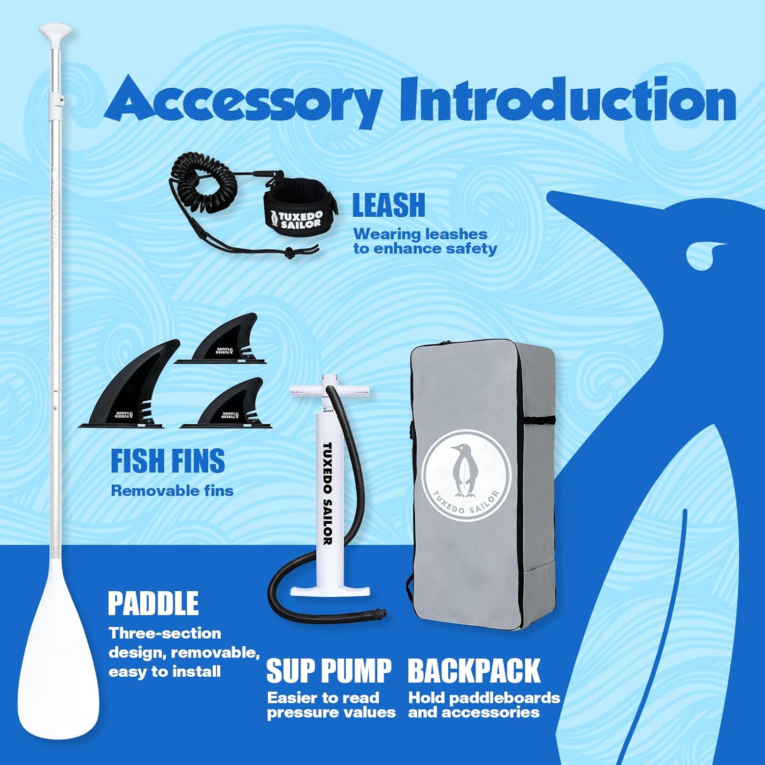 jardinito - Paddle Gonflable Adulte - 320cm - SUP avec accessoires complets