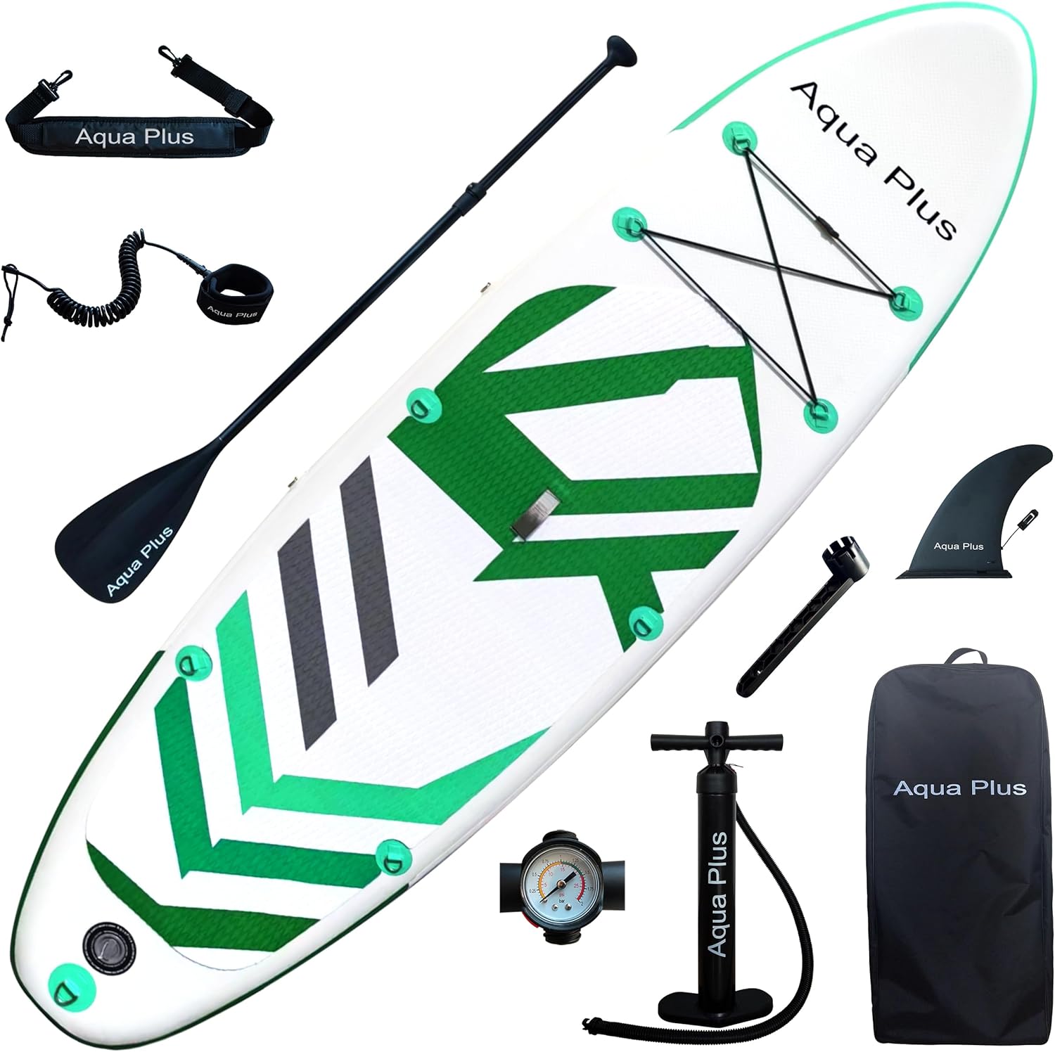 jardinito - Stand Up Paddle Gonflable - 15cm - ISUP, pagaie, pompe, adulte/junior