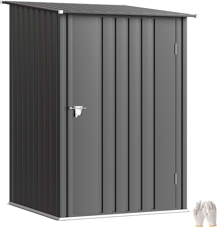 jardinito - abri de jardin compact 1m², acier ondulé, porte verrouillable, 1x1,03x1,6 m