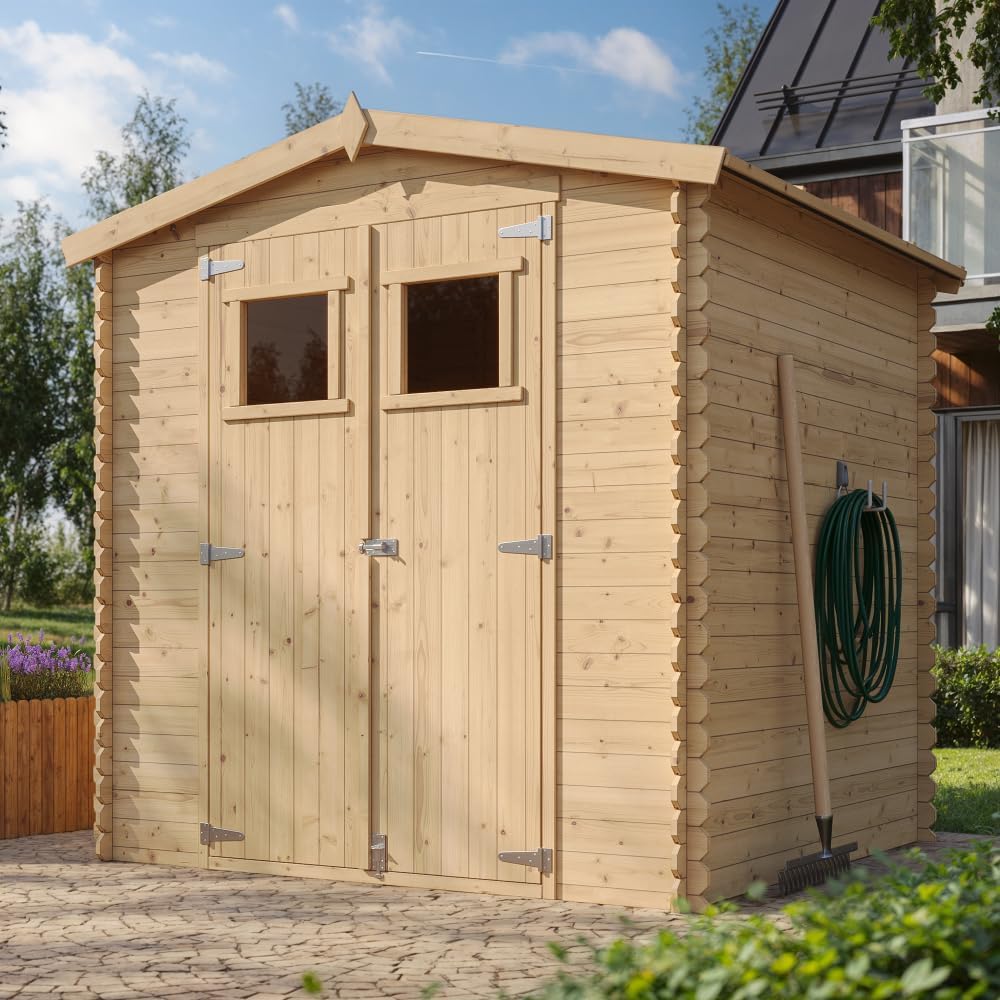Abri de Jardin en Bois - Stockage extérieur I216xL206xH218 cm/ 3.53 m2 Petit abri à Outils, Local à vélos - jardinito M343