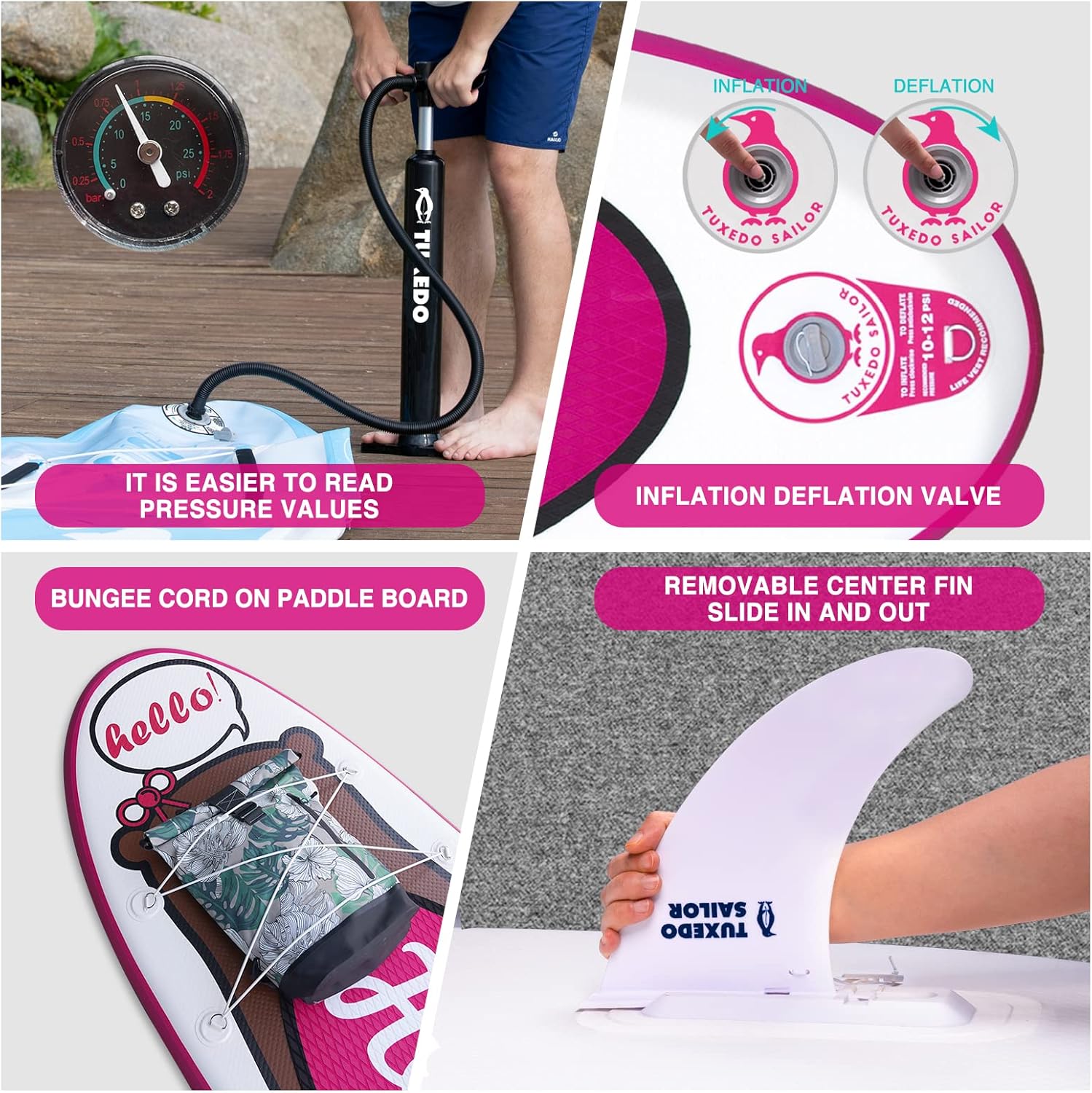 jardinito Paddle Gonflable Adulte, Planche de Stand Up Paddle Gonflable, Sup Paddle Board Gonflable avec Accessoires Complets, Planche de Surf Paddle