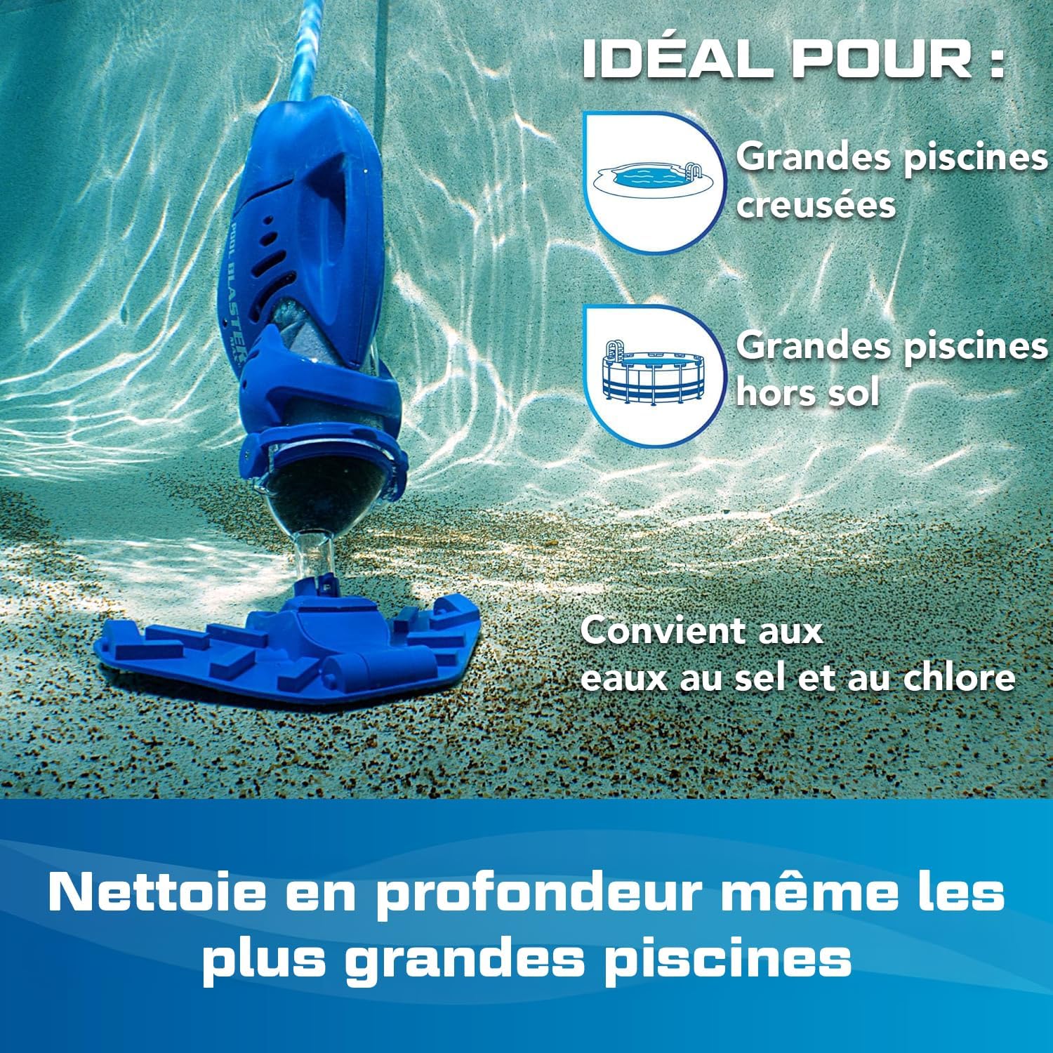 Water Tech - jardinito Max Li - aspirateur piscine sans fil, puissance accrue, moteur P30, spa, CG