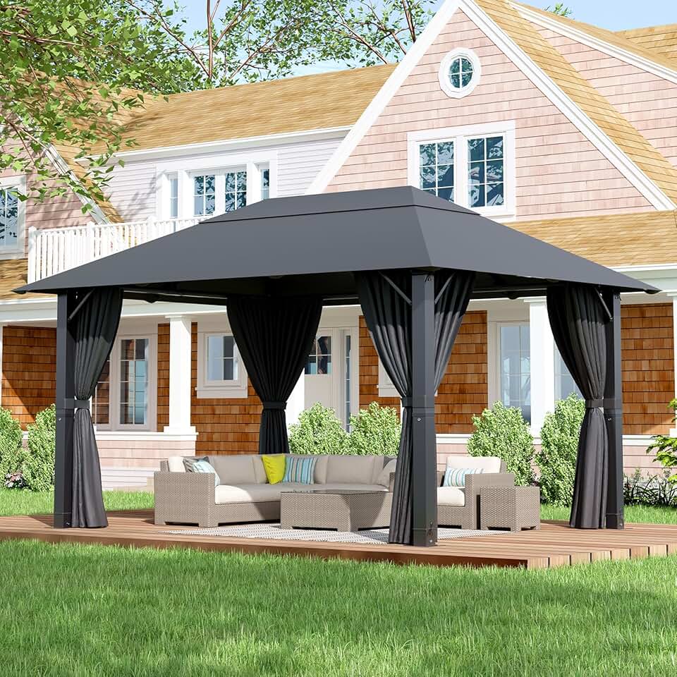 jardinito - tonnelle aluminium jardin série extérieure - 3x4m - imperméable, anti-UV, résistante hiver