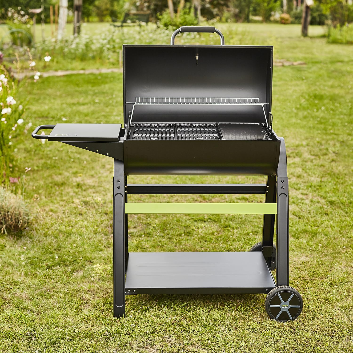 Cook’in Garden - Tonino 70 - BBQ XXL fonte émaillée, couvercle thermomètre