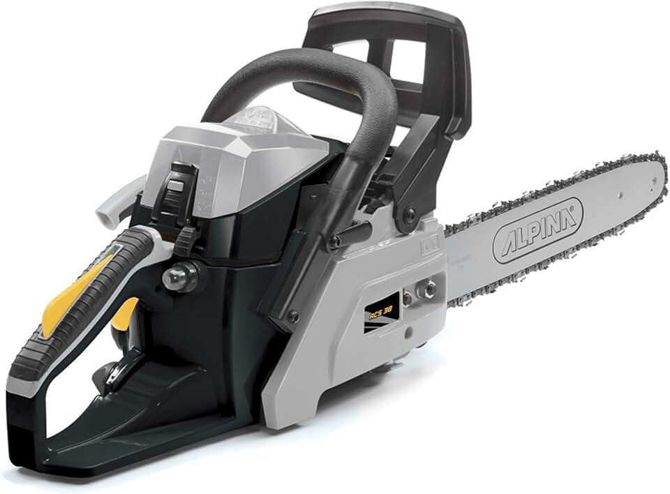 jardinito Tronçonneuse thermique ACS 38 (14)", Guide-chaîne de 35 cm (14)", Moteur thermique 37,2cc, 1200W, Vitesse de chaîne 21 m/s, Démarrage facile, Pompe à huile réglable automatiquement