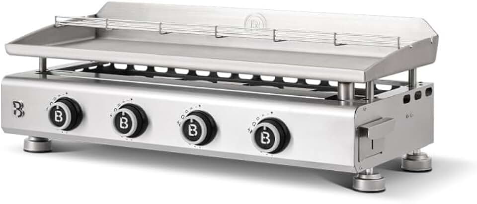 jardinito - Silvia EVO - 84x34 cm - 4 feux inox, grille, tiroir graisse, 10,6 kW
