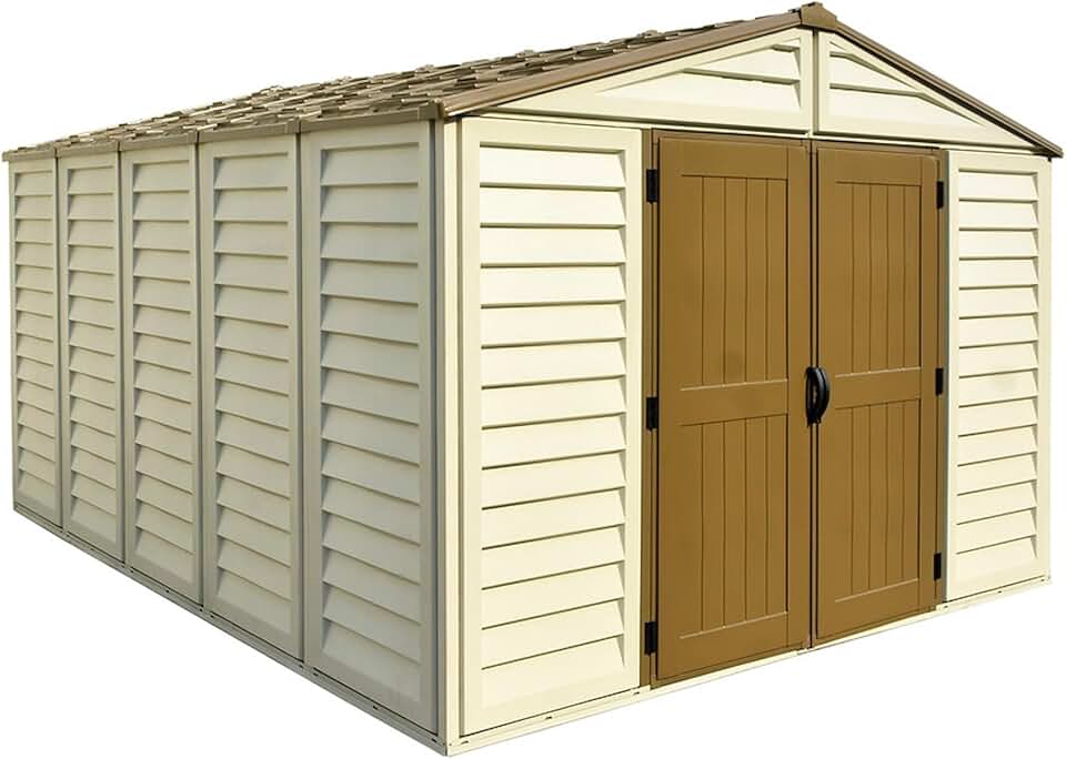 jardinito - Woodbridge Plus - 10,5'x13' - abri jardin résine, beige/brun, 399,8x318,7x222 cm