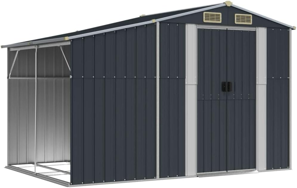 Abri de Jardin en Acier galvanisé, Salles de Stockage de Jardin Extérieures avec Bouches D'aération et Poignées Pratiques pour Ranger Les Outils, Les Ustensile de (277 x 192,5 x 179 cm)