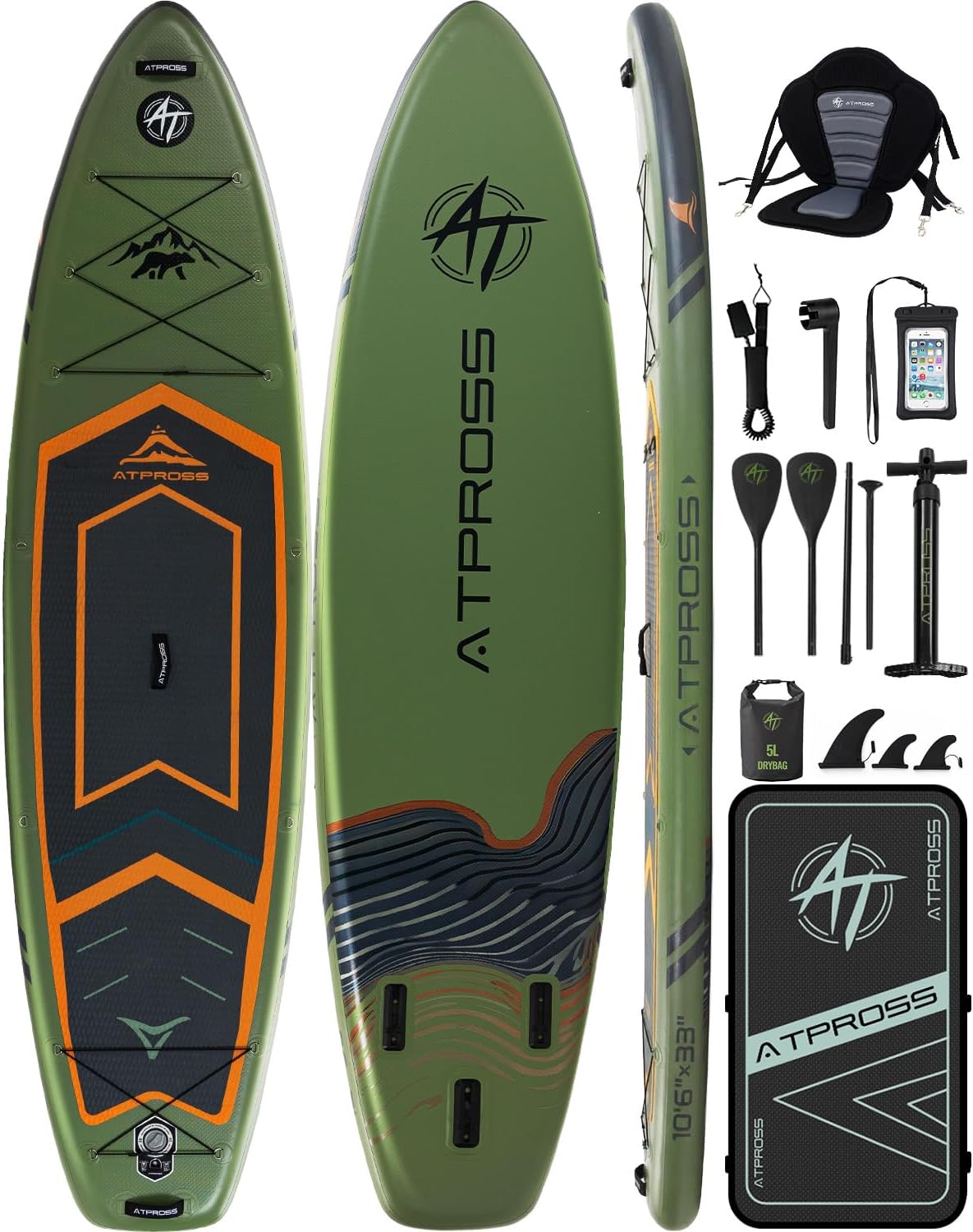 Stand Up Paddle Gonflable Adulte avec Siège Kayak & Accessoires, 320x84cm Planche de Sup Extra Large pour 2 Personnes, Charge 200kg, Kayak Gonflable 2 Places Stable et Antidérapant pour Surf