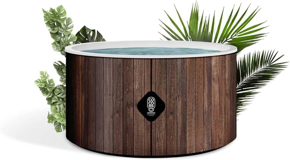 jardinito Helsinki Spa Gonflable - 150 cm de diamètre - 800 litres - Moteur 2240 W - 2 à 4 Personnes - Massage 140 Jets
