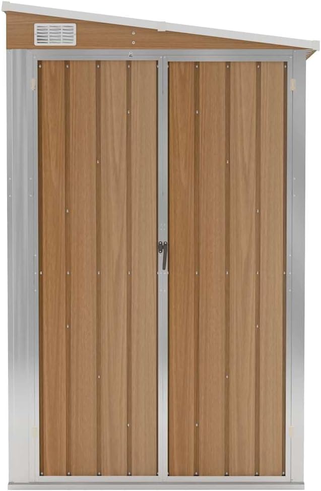 jardinito Abri de Jardin Mural Marron 118x194x178 cm Acier galvanisé, Maison & Jardin, Pelouses & Jardins, Vie en extérieur, Structures extérieures, Cabanes & abris de Jardin, Brun, (Poids 31.54KG)