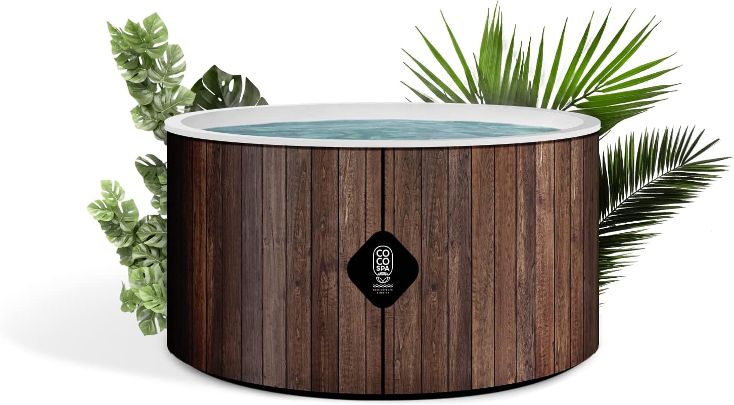 jardinito Helsinki Spa Gonflable - 150 cm de diamètre - 800 litres - Moteur 2240 W - 2 à 4 Personnes - Massage 140 Jets