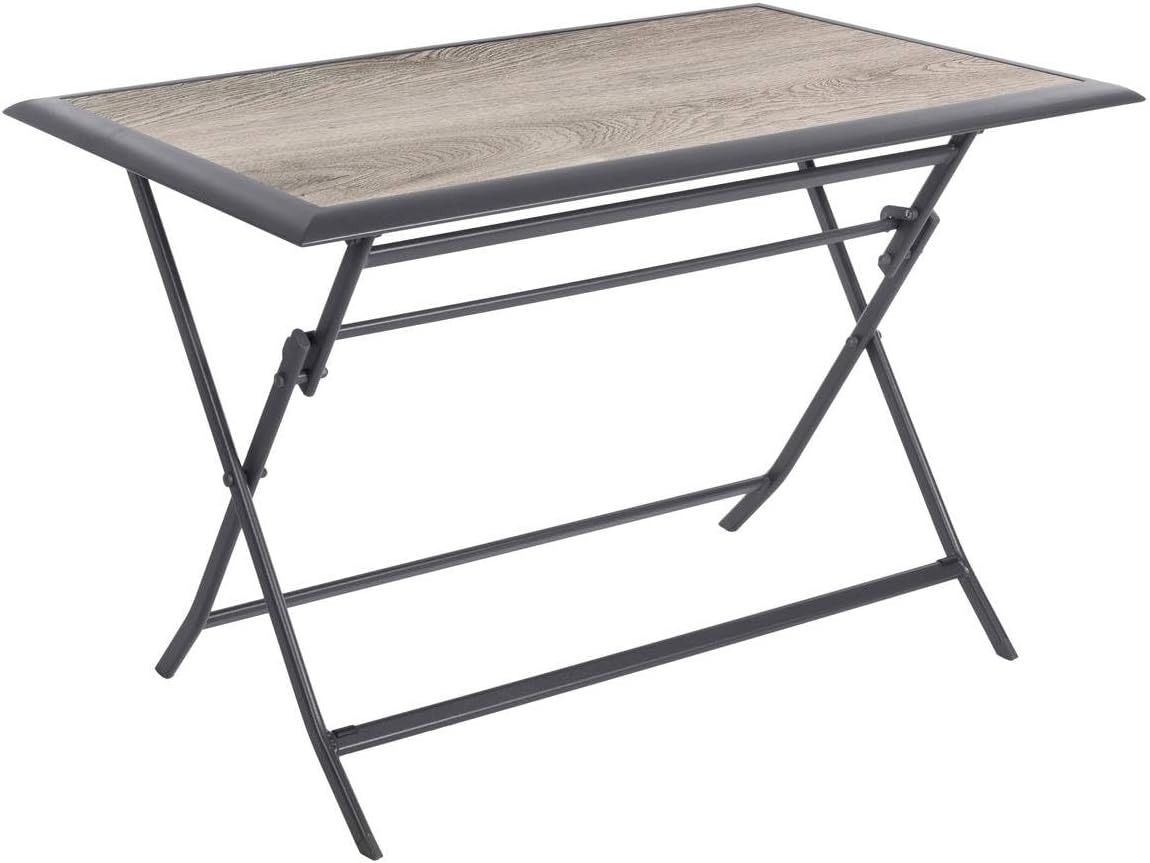 jardinito - Azua - table pliante rectangulaire, 4 places, aluminium epoxy, gris fumé
