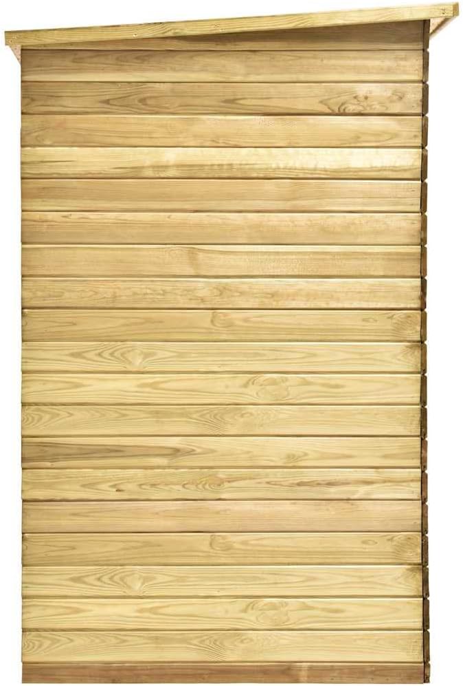 Abri de jardin bois de pin 232x110x170cm imprégné, brun, 149.8kg