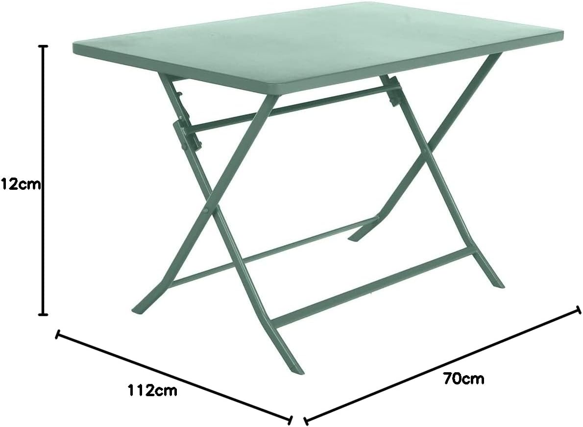 jardinito - Greensboro - table pliante 4 places acier vert olive