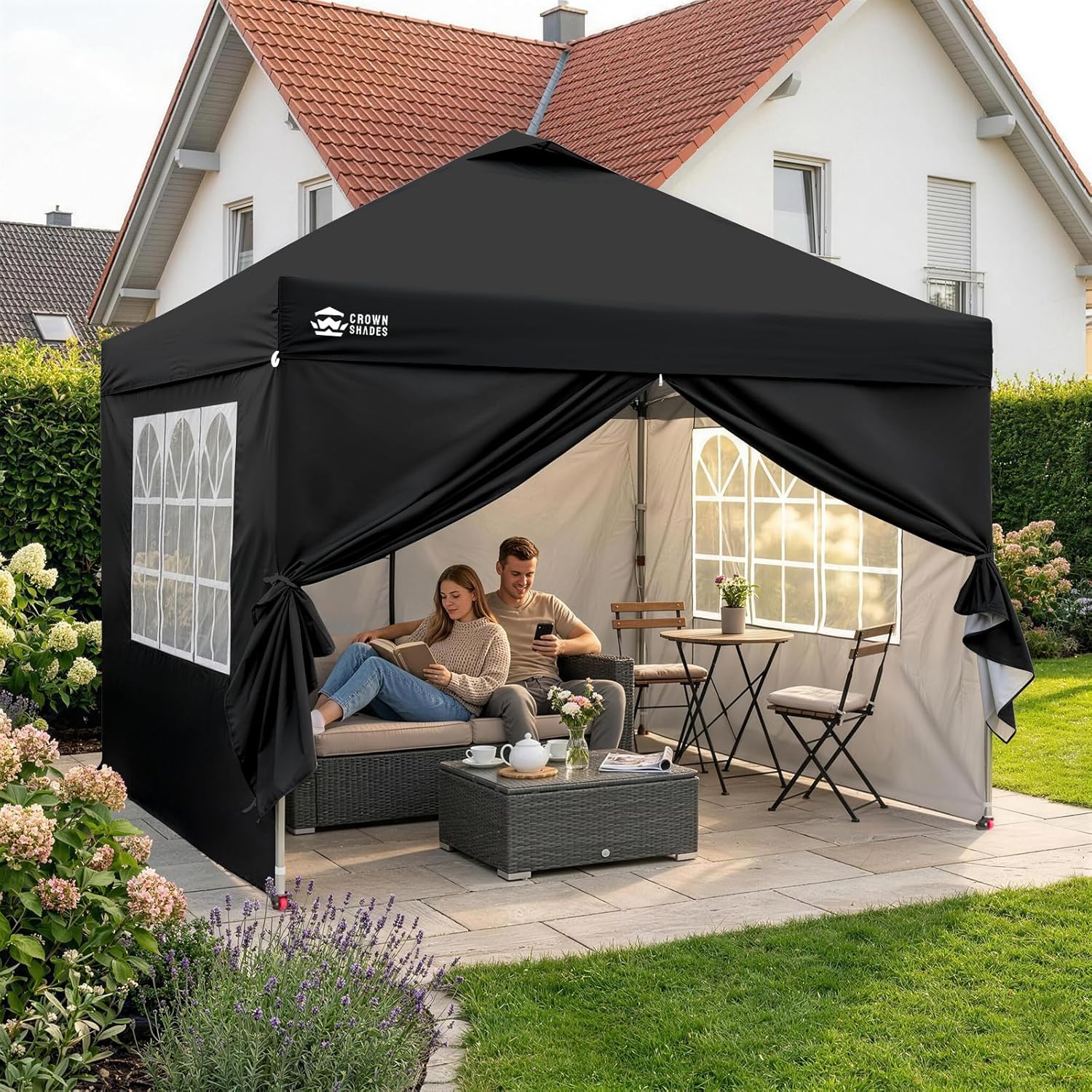 jardinito - Tonnelle pliante 3x3m imperméable, P/Pop-Up, 4 parois amovibles, Sac, UPF 50+ - CN0032