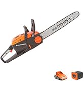 jardinito - Tronçonneuse sans-fil 40V avec Guide-Chaîne Oregon de 35cm, Batterie et Chargeur - L...