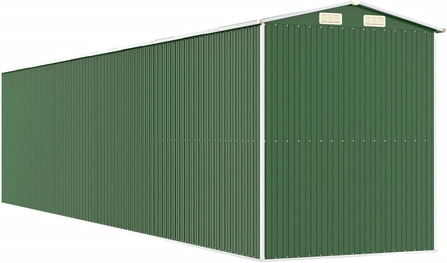 Abri de jardin extérieur - acier galvanisé vert - 192x855x223 cm