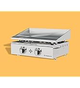 jardinito Plancha Gaz Tout INOX 2 Feux 5 KW - Anti-adhésive et Nettoyage Facile modèle Flamenco