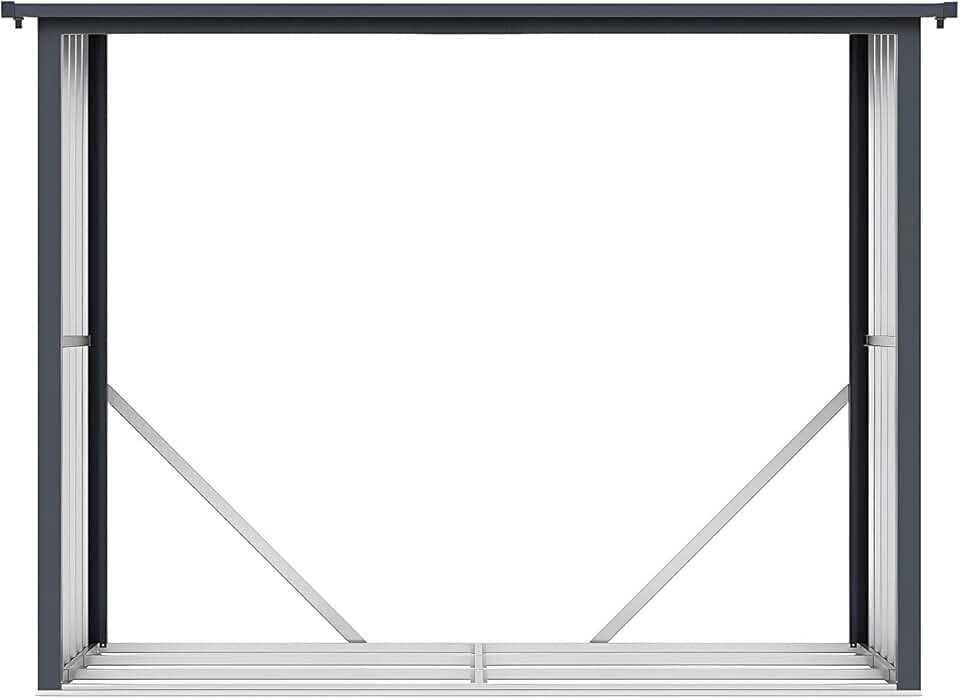jardinito Abri b√ªches métal en Acier galvanisé Effet Bois 4,9 st√®res - 4,1 m3 Winwood - L.242 x P.89 x H.190 cm