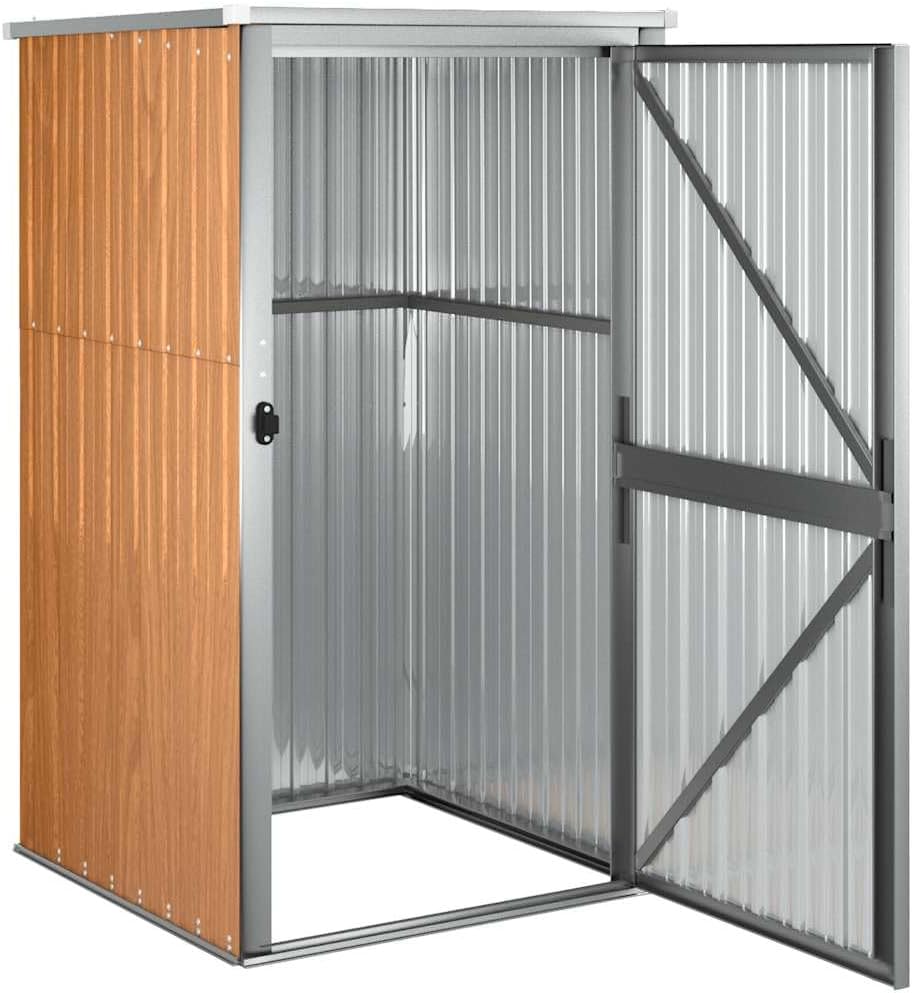 Abri de Jardin - Marron 88x89x161 cm, acier galvanisé, robuste